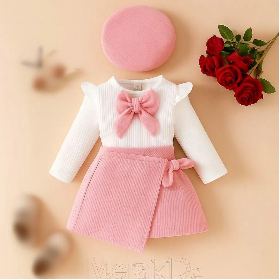 فستان الأميرات في العيد – طقم بنات فخم مع قبعة