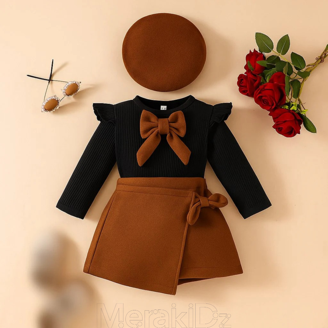 فستان الأميرات في العيد – طقم بنات فخم مع قبعة